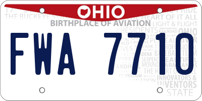 OH license plate FWA7710