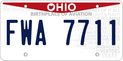 OH license plate FWA7711