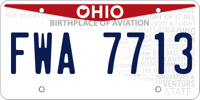 OH license plate FWA7713