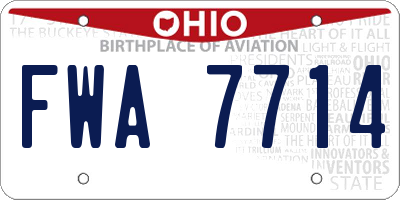 OH license plate FWA7714