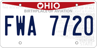 OH license plate FWA7720