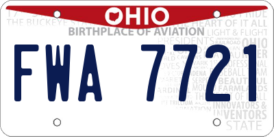 OH license plate FWA7721