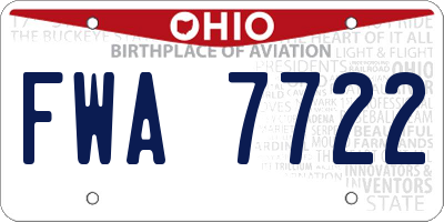 OH license plate FWA7722