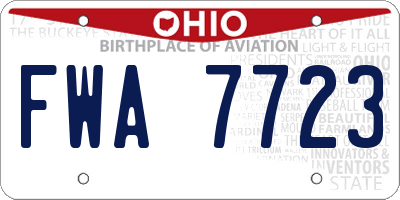 OH license plate FWA7723