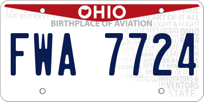 OH license plate FWA7724