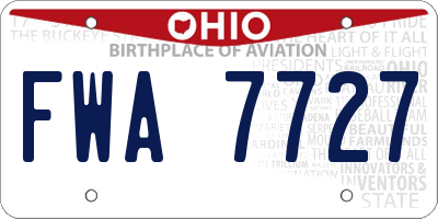 OH license plate FWA7727