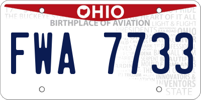 OH license plate FWA7733