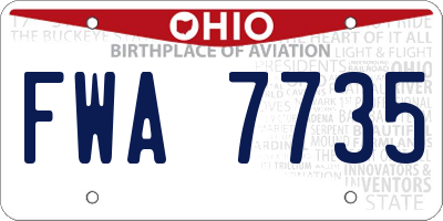 OH license plate FWA7735