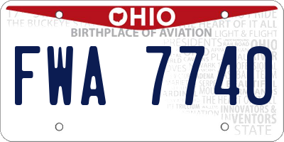 OH license plate FWA7740