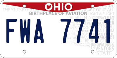 OH license plate FWA7741