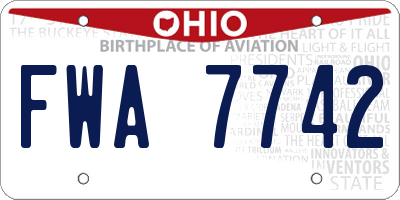 OH license plate FWA7742