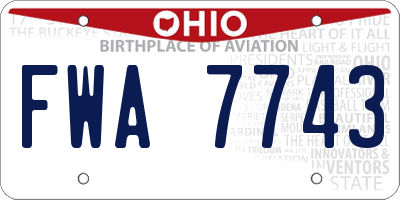 OH license plate FWA7743