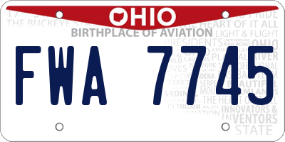 OH license plate FWA7745