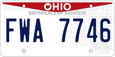 OH license plate FWA7746