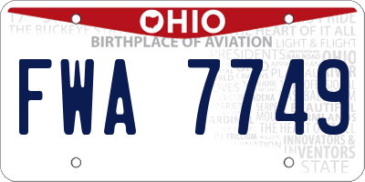 OH license plate FWA7749