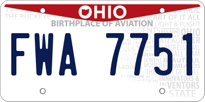 OH license plate FWA7751