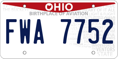 OH license plate FWA7752