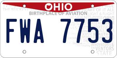 OH license plate FWA7753