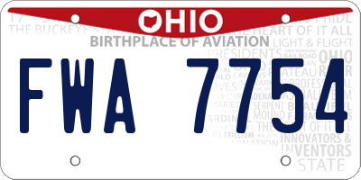 OH license plate FWA7754