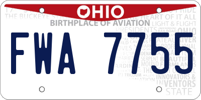 OH license plate FWA7755