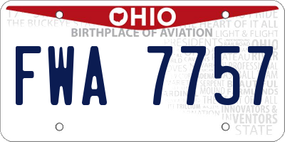 OH license plate FWA7757