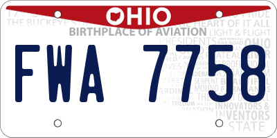 OH license plate FWA7758