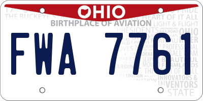 OH license plate FWA7761