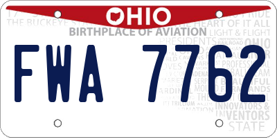 OH license plate FWA7762