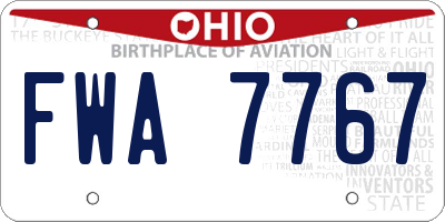 OH license plate FWA7767