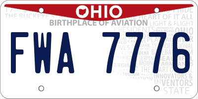 OH license plate FWA7776