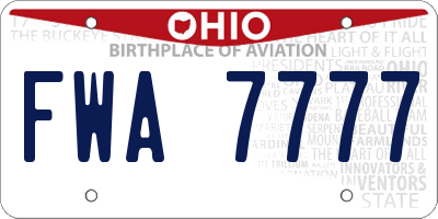 OH license plate FWA7777