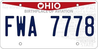 OH license plate FWA7778