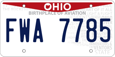 OH license plate FWA7785