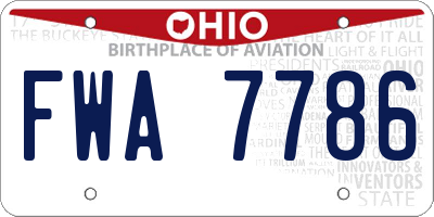 OH license plate FWA7786