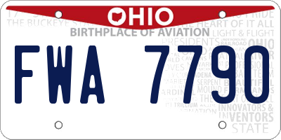 OH license plate FWA7790