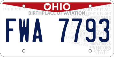 OH license plate FWA7793