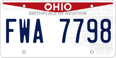 OH license plate FWA7798