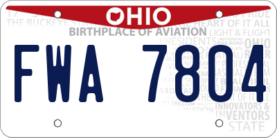 OH license plate FWA7804