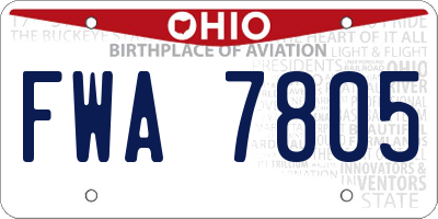 OH license plate FWA7805