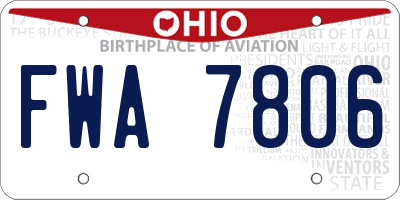 OH license plate FWA7806