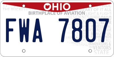 OH license plate FWA7807