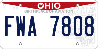 OH license plate FWA7808