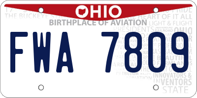 OH license plate FWA7809