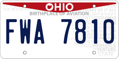 OH license plate FWA7810