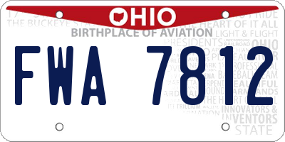 OH license plate FWA7812