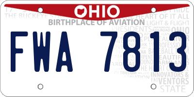 OH license plate FWA7813