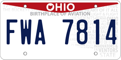 OH license plate FWA7814