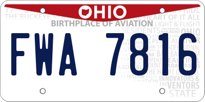 OH license plate FWA7816