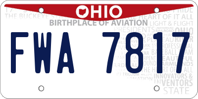 OH license plate FWA7817