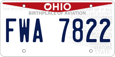 OH license plate FWA7822